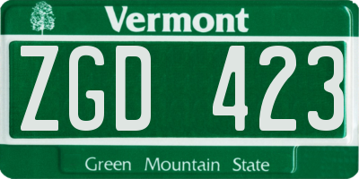 VT license plate ZGD423