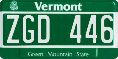 VT license plate ZGD446