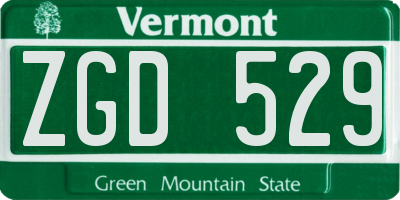 VT license plate ZGD529