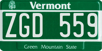 VT license plate ZGD559
