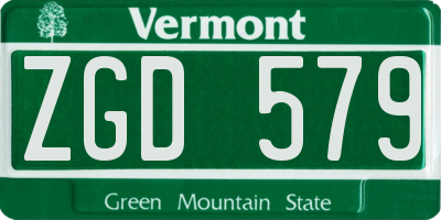 VT license plate ZGD579