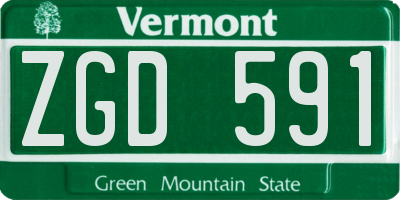 VT license plate ZGD591