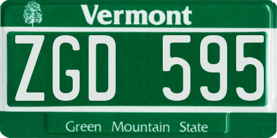 VT license plate ZGD595