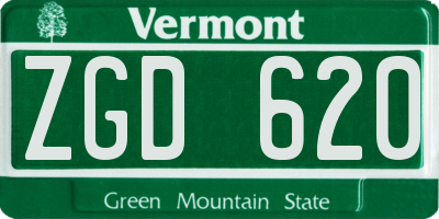 VT license plate ZGD620