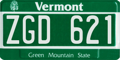 VT license plate ZGD621