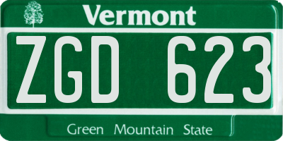 VT license plate ZGD623