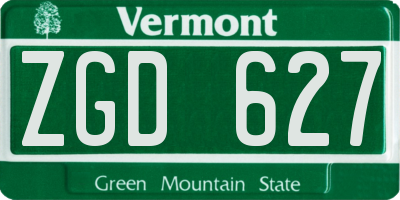 VT license plate ZGD627