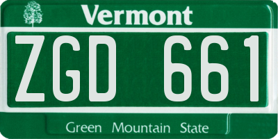 VT license plate ZGD661