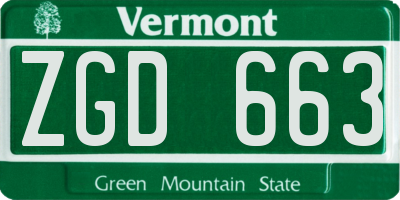 VT license plate ZGD663