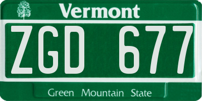 VT license plate ZGD677