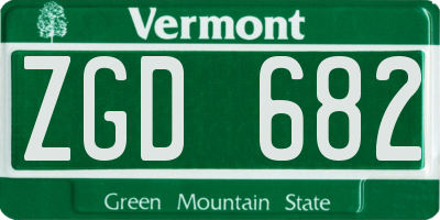 VT license plate ZGD682