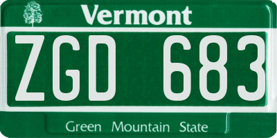 VT license plate ZGD683