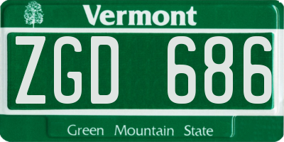 VT license plate ZGD686