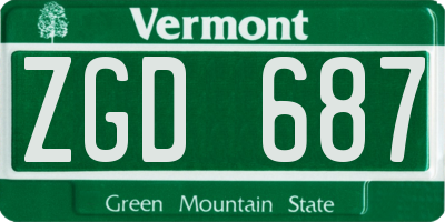 VT license plate ZGD687