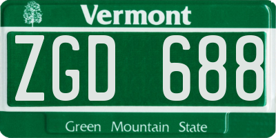 VT license plate ZGD688