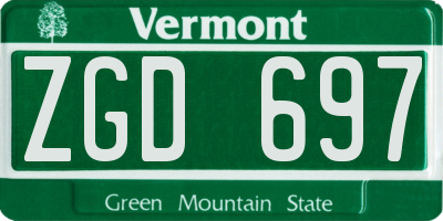 VT license plate ZGD697
