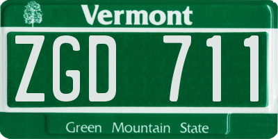 VT license plate ZGD711