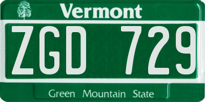 VT license plate ZGD729