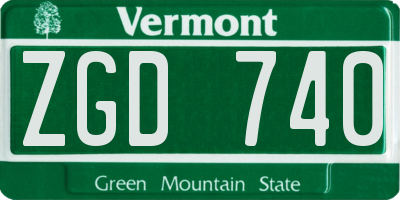 VT license plate ZGD740