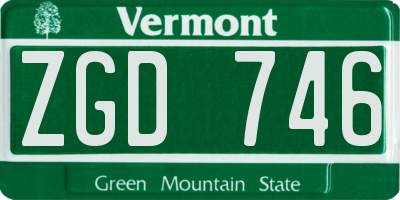 VT license plate ZGD746