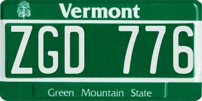 VT license plate ZGD776