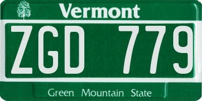 VT license plate ZGD779