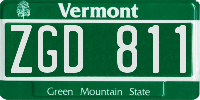 VT license plate ZGD811