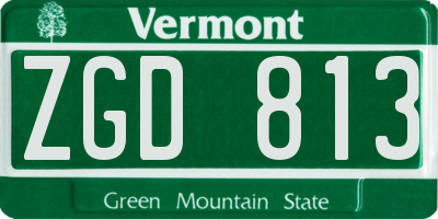 VT license plate ZGD813