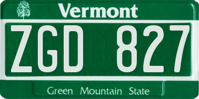 VT license plate ZGD827
