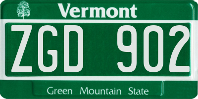 VT license plate ZGD902