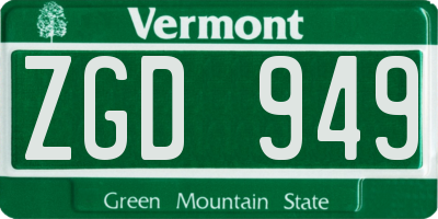 VT license plate ZGD949