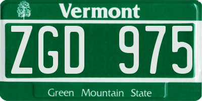 VT license plate ZGD975