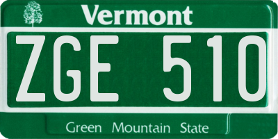 VT license plate ZGE510