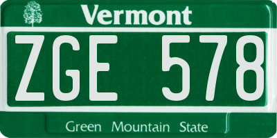 VT license plate ZGE578