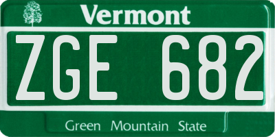 VT license plate ZGE682