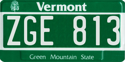 VT license plate ZGE813