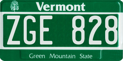 VT license plate ZGE828