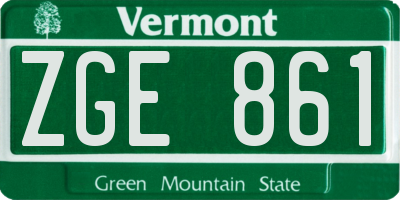 VT license plate ZGE861