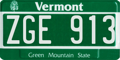 VT license plate ZGE913