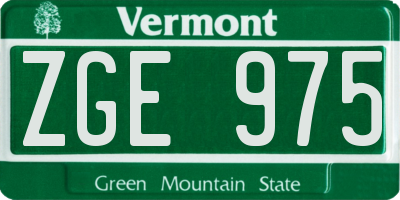 VT license plate ZGE975