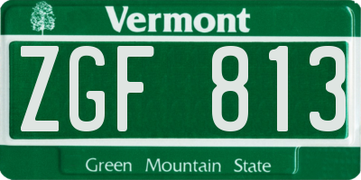 VT license plate ZGF813