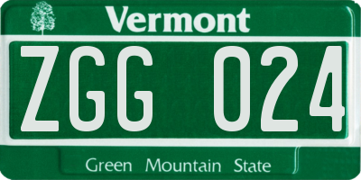 VT license plate ZGG024
