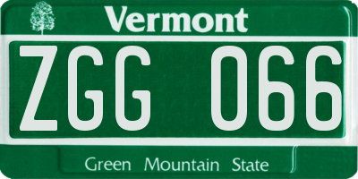 VT license plate ZGG066