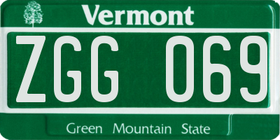 VT license plate ZGG069