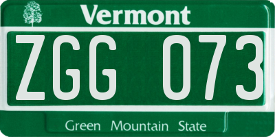 VT license plate ZGG073