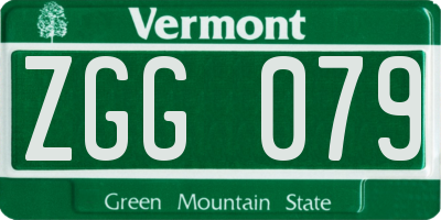 VT license plate ZGG079