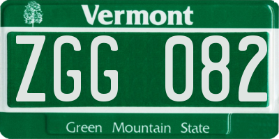 VT license plate ZGG082