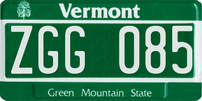 VT license plate ZGG085