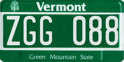 VT license plate ZGG088