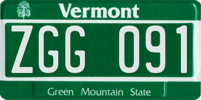 VT license plate ZGG091
